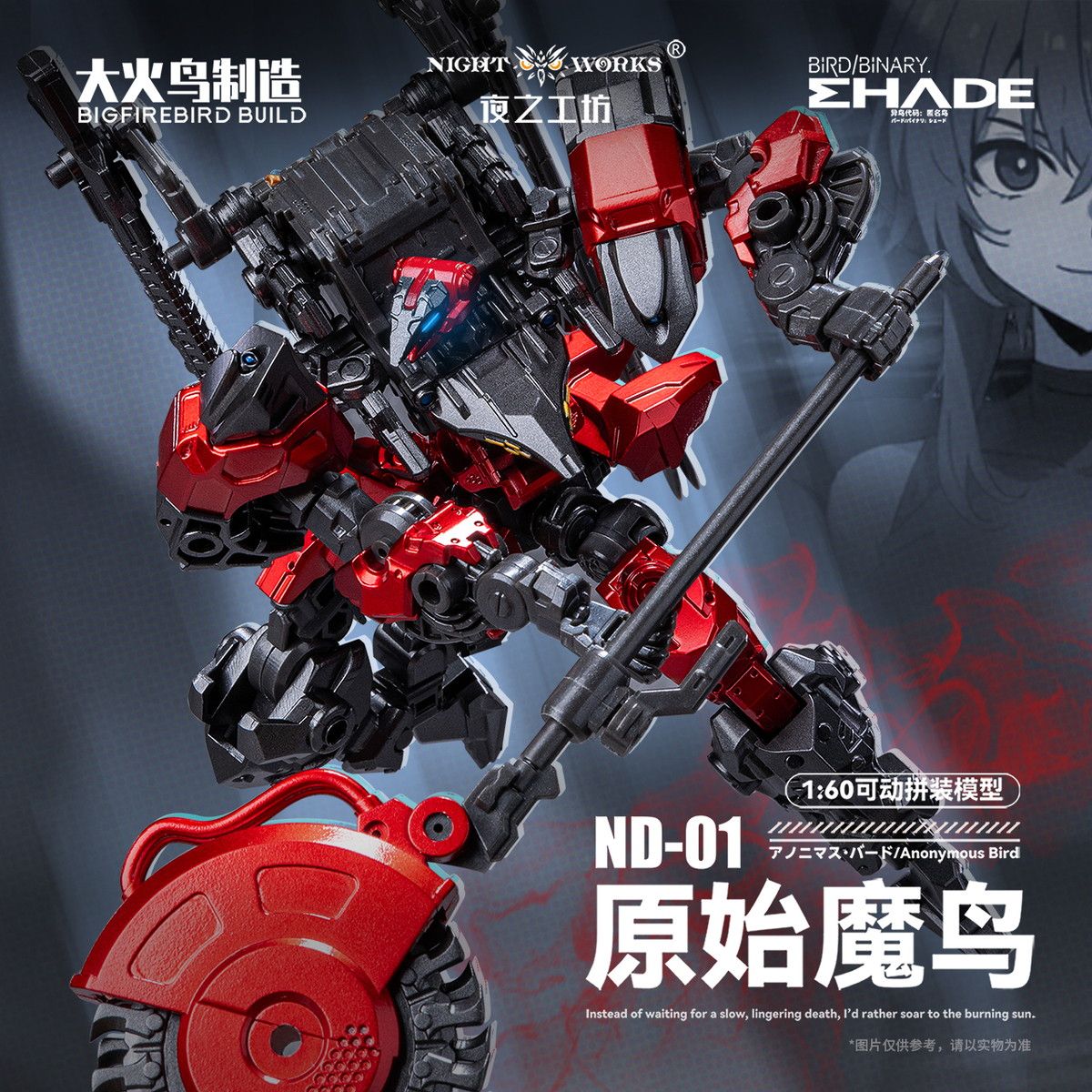 四段變形、駕駛艙搭載！大火鳥製造《BIRD/BINARY SHADE》1/60 模型