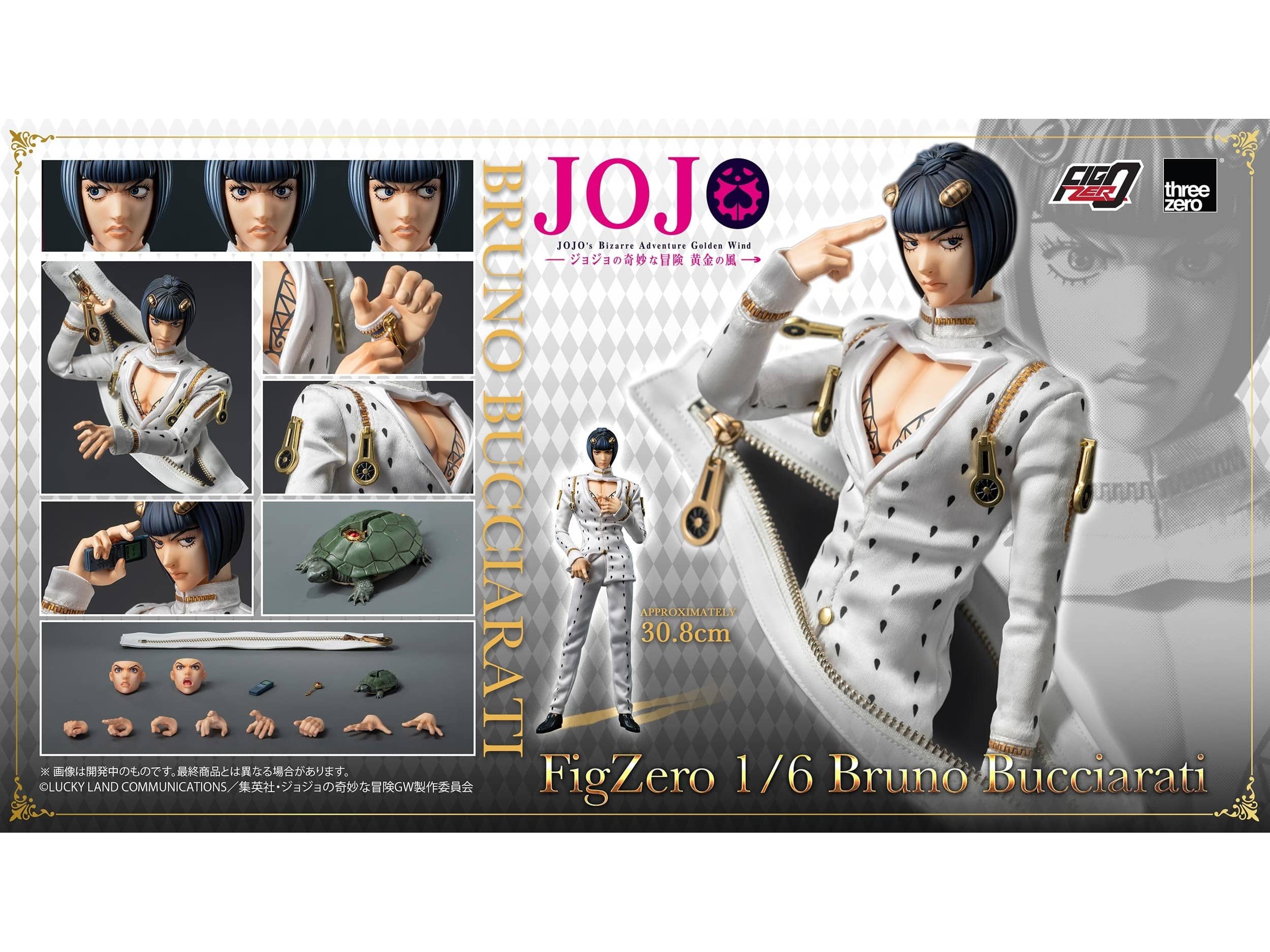 Arrivederci！threezero 發表《JOJO 黃金之風》布加拉提 1/6 可動公仔，豐富配件還原鋼鍊手指
